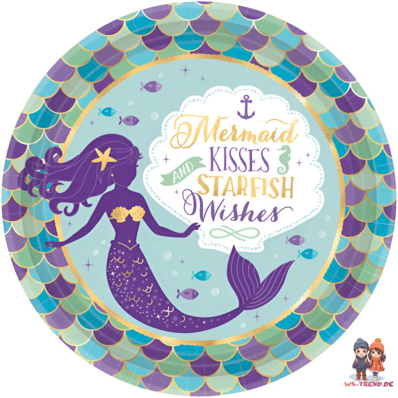 Meerjungfrau Mädchen Kinder Geburtstag Deko Set 39 tlg. Partyset - WS-Trend.de