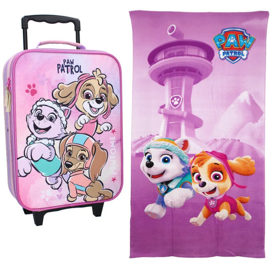 Paw Patrol Skye Kinder 2tlg Set Trolley Kinderkoffer plus Strandtuch 70x140 cm - WS-Trend.de