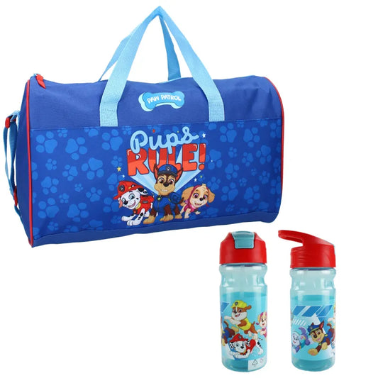 Paw Patrol Chase 2tlg. Set Kinder Jungen Sporttasche Tasche plus Trinkflasche - WS-Trend.de