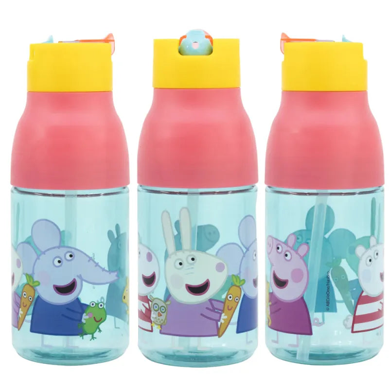 Peppa Pig Wutz Sportflasche Wasserflasche Trinkflasche Flasche Halm 420 ml WS Trend.de