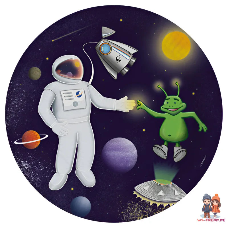 Astronaut Weltraum Geburtstag Deko Set 33 tlg. Geschirr Kinder Partyset WS Trend.de