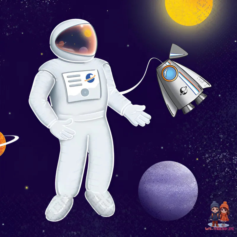 Astronaut Weltraum Geburtstag Deko Set 33 tlg. Geschirr Kinder Partyset WS Trend.de
