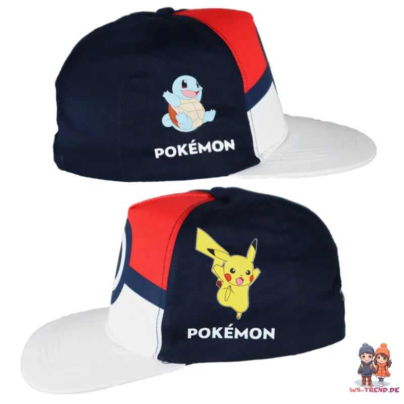 Pokemon Pikachu Shiggy Jungen Snapback Basecap - WS-Trend.de Baseball Kappe Mütze 52-54