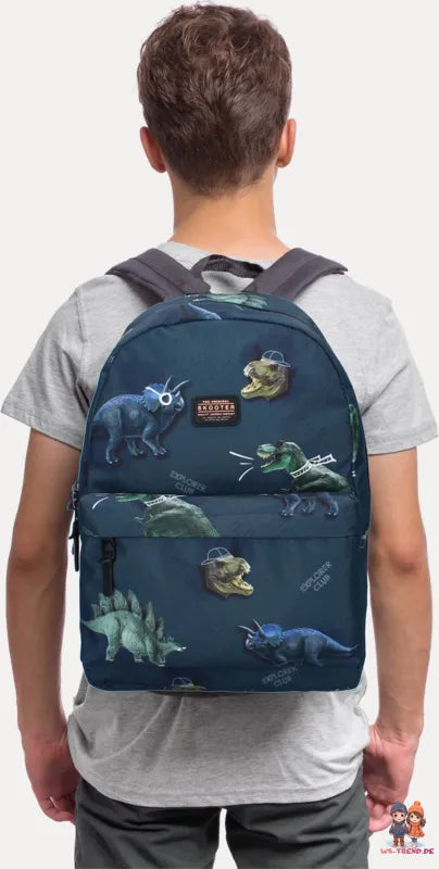 Dinosaurier Kinder Rucksack mit Federmäppchen Tasche Gr. 38x25x11 cm - WS-Trend.de