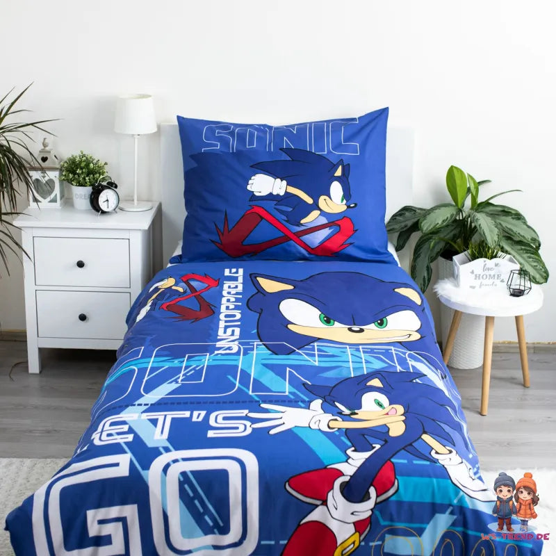 Sonic The Hedgehog Kinder Bettwäsche 2tlg. Set 135-140x200 65x65 cm - WS-Trend.de
