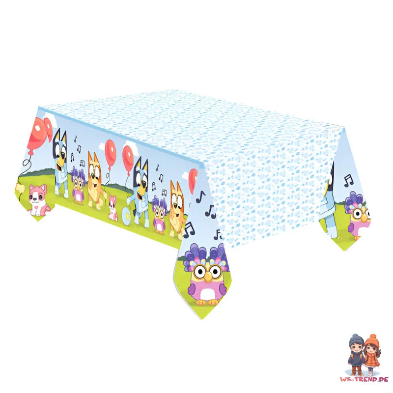 Bluey und Bingo Kinder 18 tlg Party Set Geburtstag Kinderparty Tischdecke Deko - WS-Trend.de