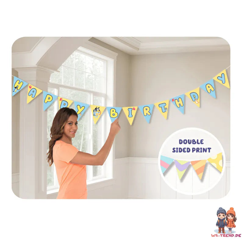 Bluey und Bingo Kinder 18 tlg Party Set Geburtstag Kinderparty Tischdecke Deko - WS-Trend.de