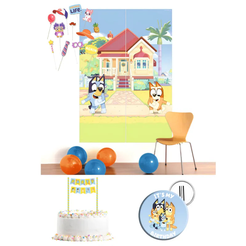 Bluey und Bingo Kinder 15 tlg Party Set Geburtstag Kinderparty Dekobild 141x200 cm - WS-Trend.de
