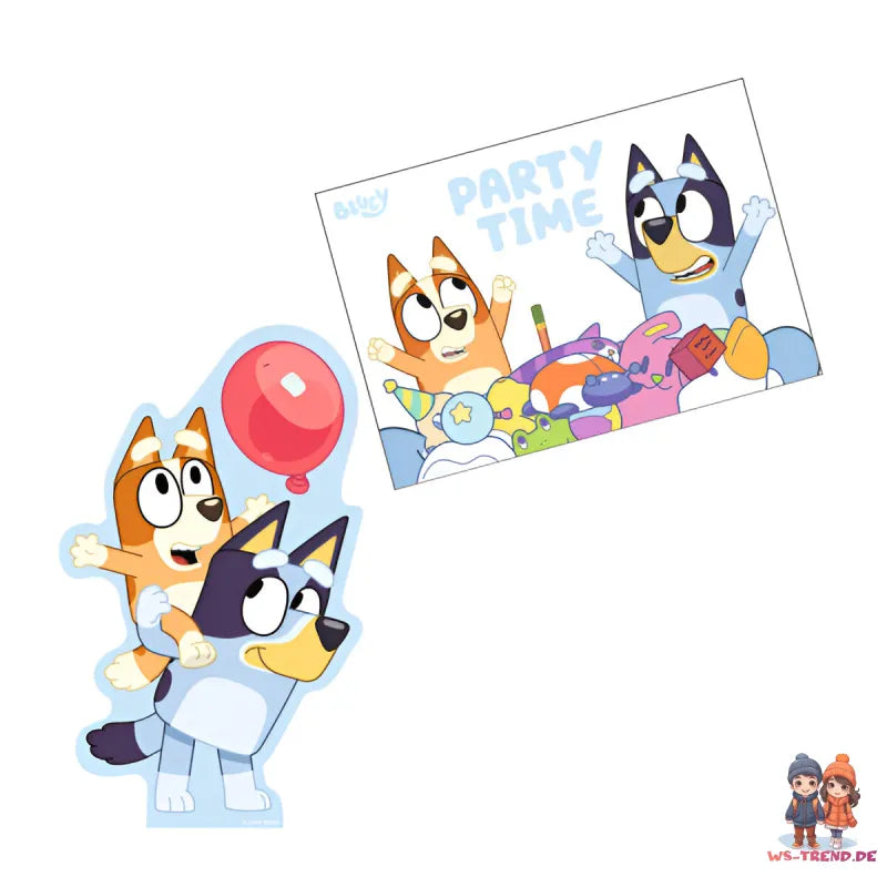 Bluey und Bingo Kinder 18 tlg Party Set Geburtstag Kinderparty Tischdecke Deko - WS-Trend.de