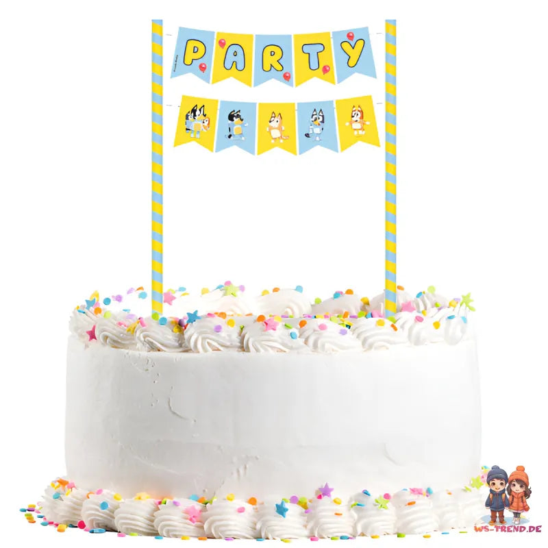 Bluey und Bingo Kinder 15 tlg Party Set Geburtstag Kinderparty Dekobild 141x200 cm - WS-Trend.de