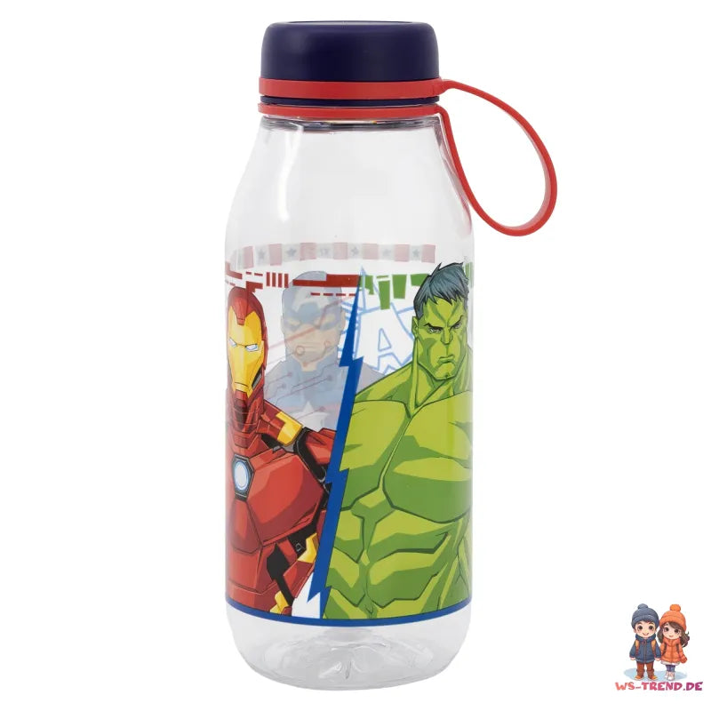 Marvel Avengers Wasserflasche Trinkflasche Flasche 460 ml - WS-Trend.de Sport Iron Man Hulk