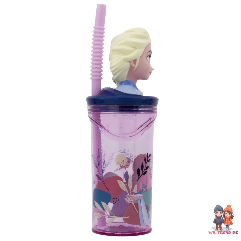 Disney Die Eiskönigin Elsa 3D Kinder Trinkbecher mit Halm Becher 360 ml - WS-Trend.de