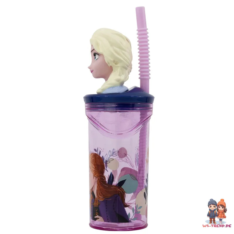 Disney Die Eiskönigin Elsa 3D Kinder Trinkbecher mit Halm Becher 360 ml - WS-Trend.de