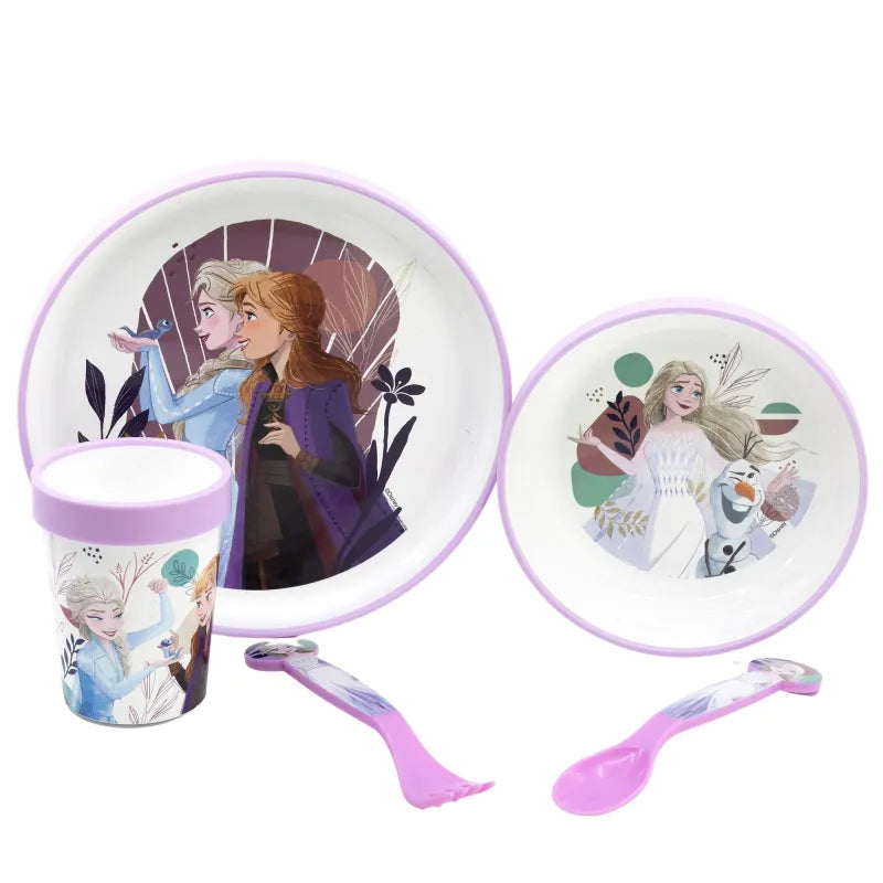 Disney Die Eiskönigin Elsa Geschirr-Set 5 teilig Becher Teller Schüssel Besteck - WS-Trend.de