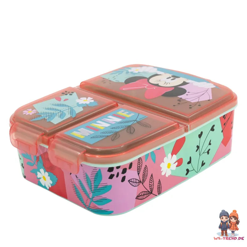 Disney Minnie Maus 4 teiliges Lunch Set Brotdose Alu Trinkflasche Löffel Gabel WS Trend.de