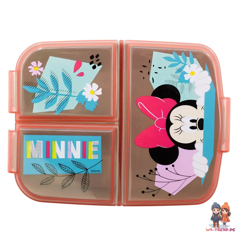 Disney Minnie Maus 4 teiliges Lunch Set Brotdose Alu Trinkflasche Löffel Gabel WS Trend.de