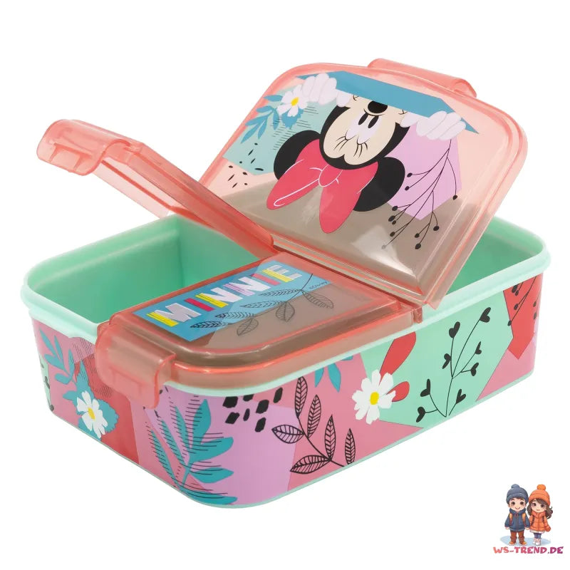 Disney Minnie Maus 4 teiliges Lunch Set Brotdose Alu Trinkflasche Löffel Gabel WS Trend.de