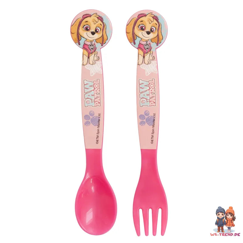 Paw Patrol Skye Everest 4 teiliges Kinder Set Brotdose Alu-Trinkflasche Besteck - WS-Trend.de
