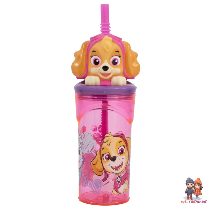 Paw Patrol Skye 3D Deckel Kinder Trinkbecher Becher integriertem Halm 360ml - WS-Trend.de