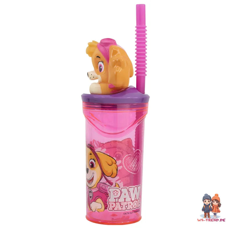 Paw Patrol Skye 3D Deckel Kinder Trinkbecher Becher integriertem Halm 360ml - WS-Trend.de
