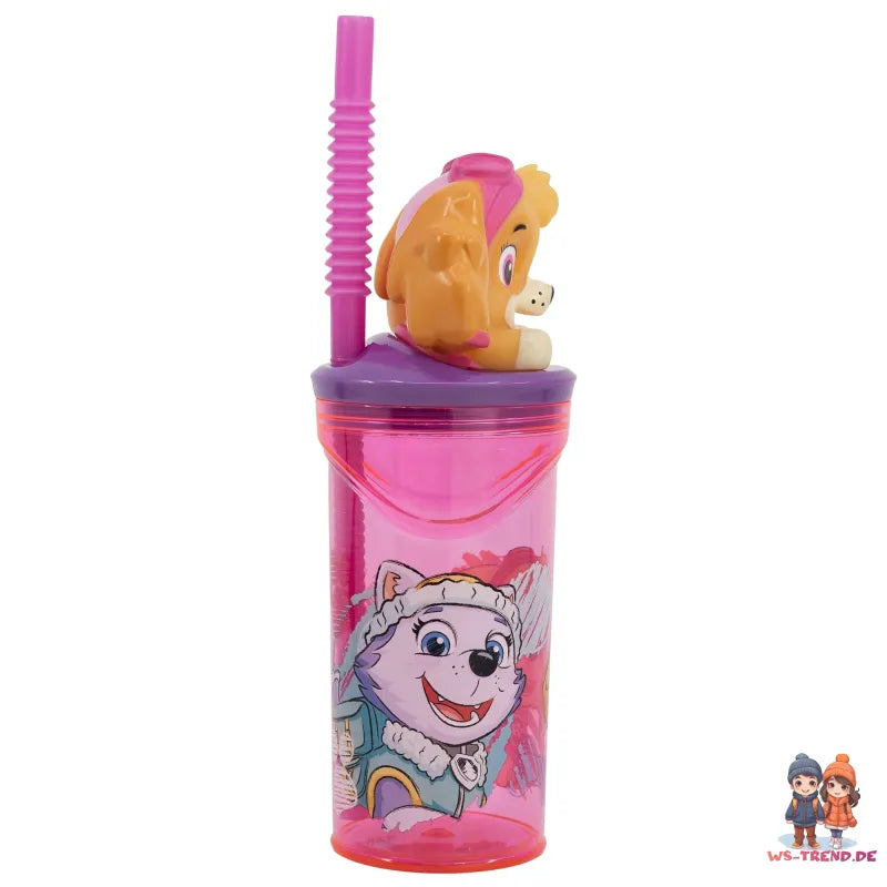 Paw Patrol Skye 3D Deckel Kinder Trinkbecher Becher integriertem Halm 360ml - WS-Trend.de