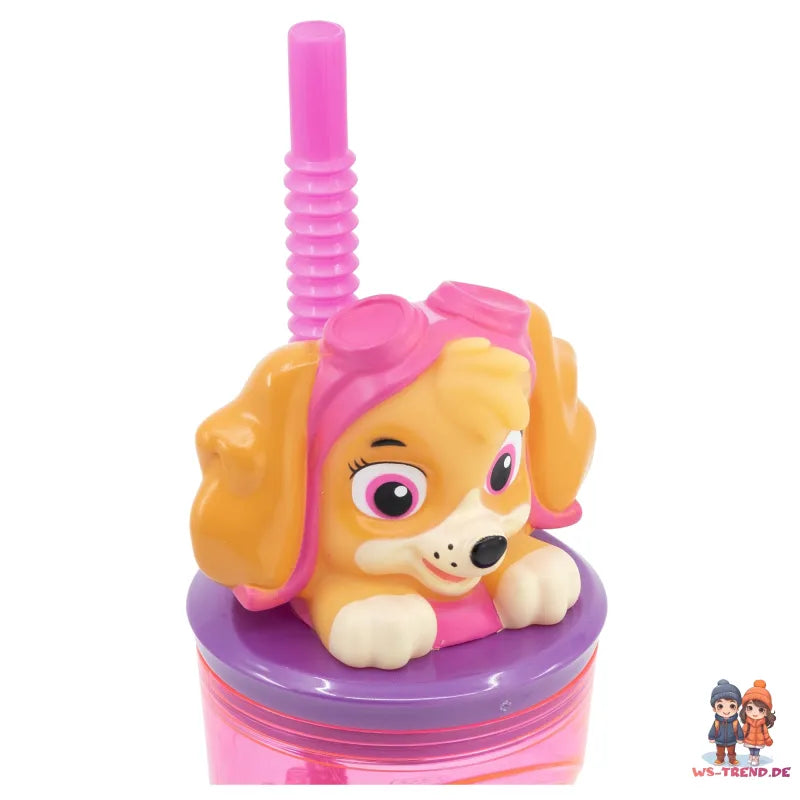 Paw Patrol Skye 3D Deckel Kinder Trinkbecher Becher integriertem Halm 360ml - WS-Trend.de