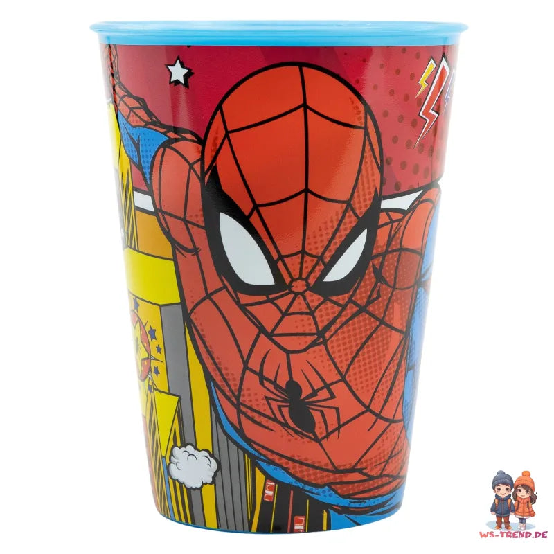 Spiderman Kinder Geschirr Set Teller Schüssel Becher WS Trend.de Marvel Spidey 3 teilig