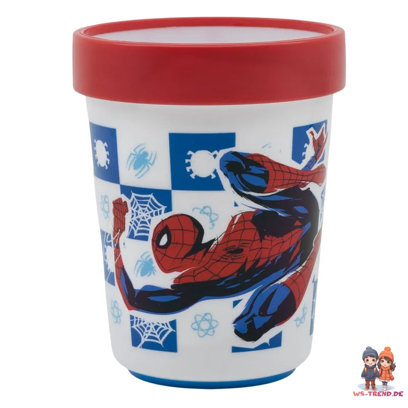 Marvel Spiderman Kinder Geschirr-Set 3 teilig Becher Teller Schüssel - WS-Trend.de