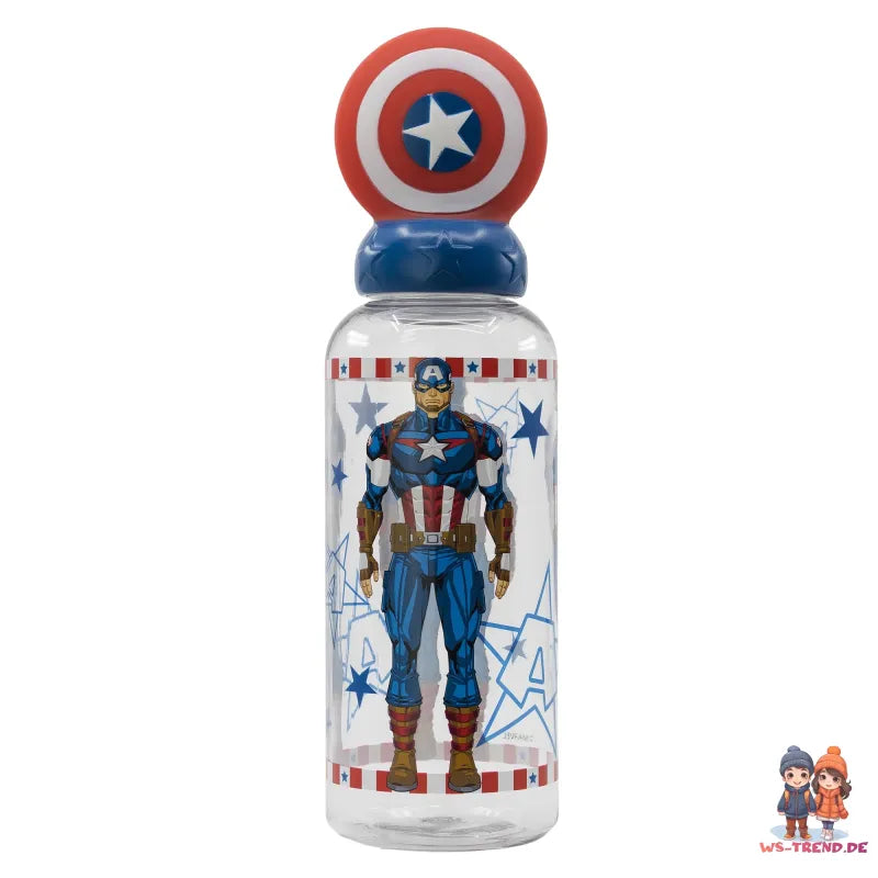 Marvel Avengers Captain America 3D Kopf Wasserflasche Trinkflasche Flasche 560 ml - WS-Trend.de