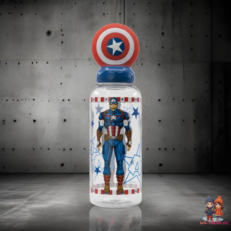 Marvel Avengers Captain America 3D Kopf Wasserflasche Trinkflasche Flasche 560 ml - WS-Trend.de