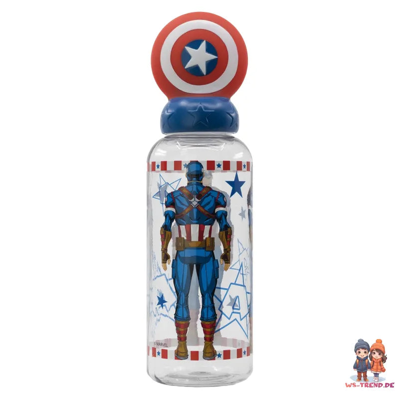 Marvel Avengers Captain America 3D Kopf Wasserflasche Trinkflasche Flasche 560 ml - WS-Trend.de