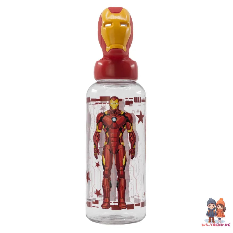 Marvel Avengers Iron Man 3D Kopf Wasserflasche Trinkflasche Flasche 560 ml WS Trend.de