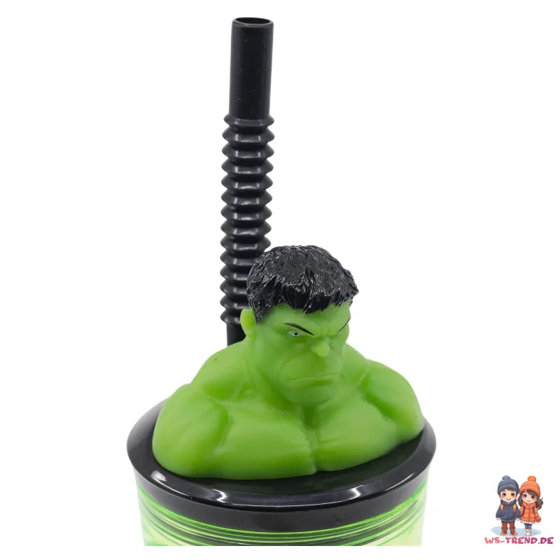 Marvel Hulk 3D Deckel Kinder Trinkbecher Becher mit integriertem Halm - WS-Trend.de