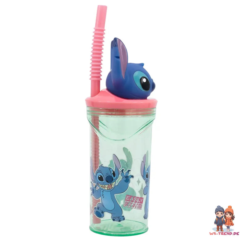 Disney Stitch 3D Deckel Kinder Trinkbecher Becher mit integriertem Halm 360 ml - WS-Trend.de