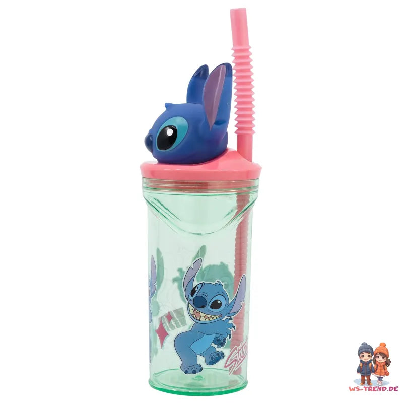 Disney Stitch 3D Deckel Kinder Trinkbecher Becher mit integriertem Halm 360 ml - WS-Trend.de