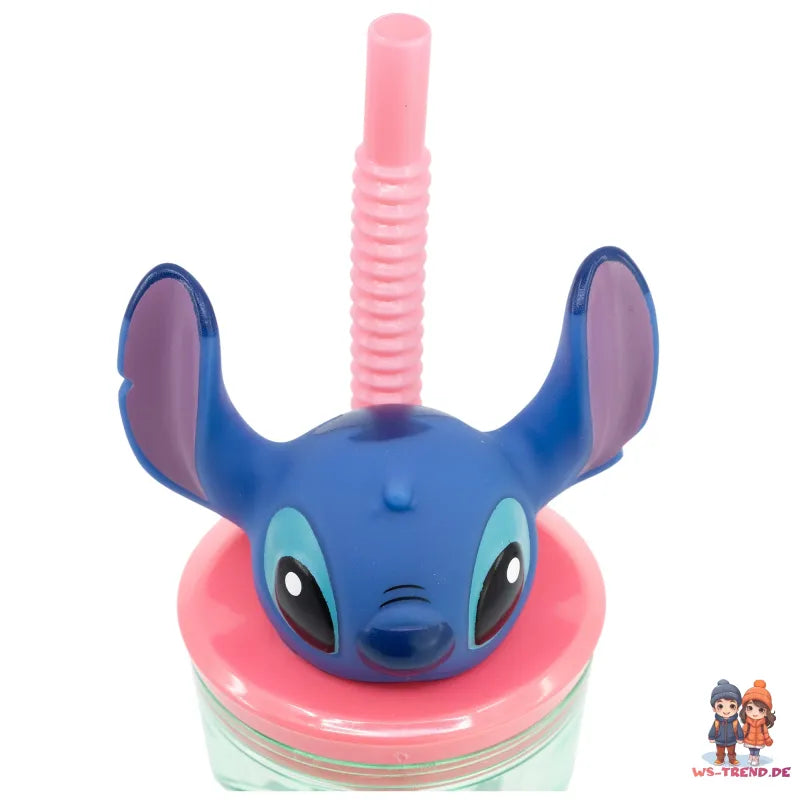 Disney Stitch 3D Deckel Kinder Trinkbecher Becher mit integriertem Halm 360 ml - WS-Trend.de