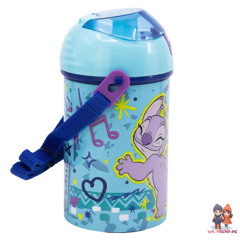 Disney Lilo und Stitch Angel Kinder Trinkflasche Flasche mit Halm 450 ml - WS-Trend.de