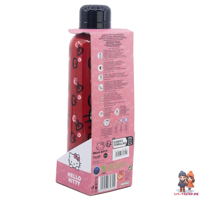 Hello Kitty Thermo Edelstahl Wasserflasche Trinkflasche Flasche 515 ml - WS-Trend.de