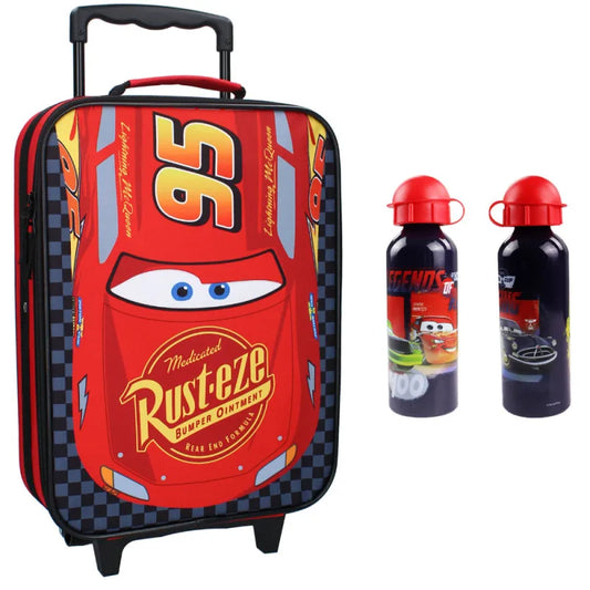 Disney Pixar Cars Kinder 2tlg Set Trolley Kinderkoffer plus Alu Trinkflasche - WS-Trend.de