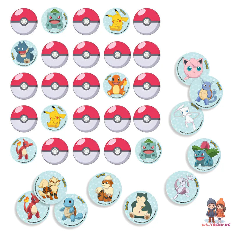 Pokemon Pikachu Geburtstag Deko Set 24tlg.Memory Spiel Buttons Banner - WS-Trend.de