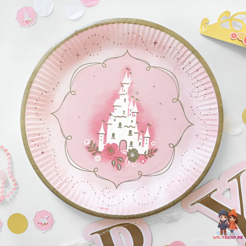 Schwan Schloß Geburtstag Deko Set 33 tlg. Geschirr Kinder Partyset Tischdecke - WS-Trend.de