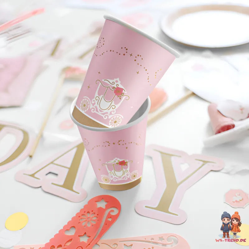 Schwan Schloß Geburtstag Deko Set 33 tlg. Geschirr Kinder Partyset Tischdecke - WS-Trend.de