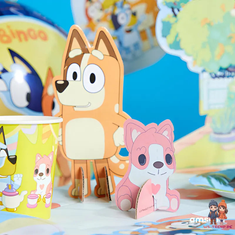Bluey und Bingo Kinder 18 tlg Party Set Geburtstag Kinderparty Tischdecke Deko - WS-Trend.de