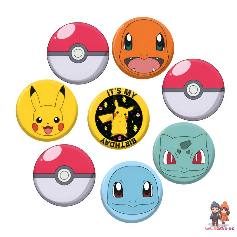 Pokemon Pikachu Geburtstag Deko Set 24tlg.Memory Spiel Buttons Banner - WS-Trend.de