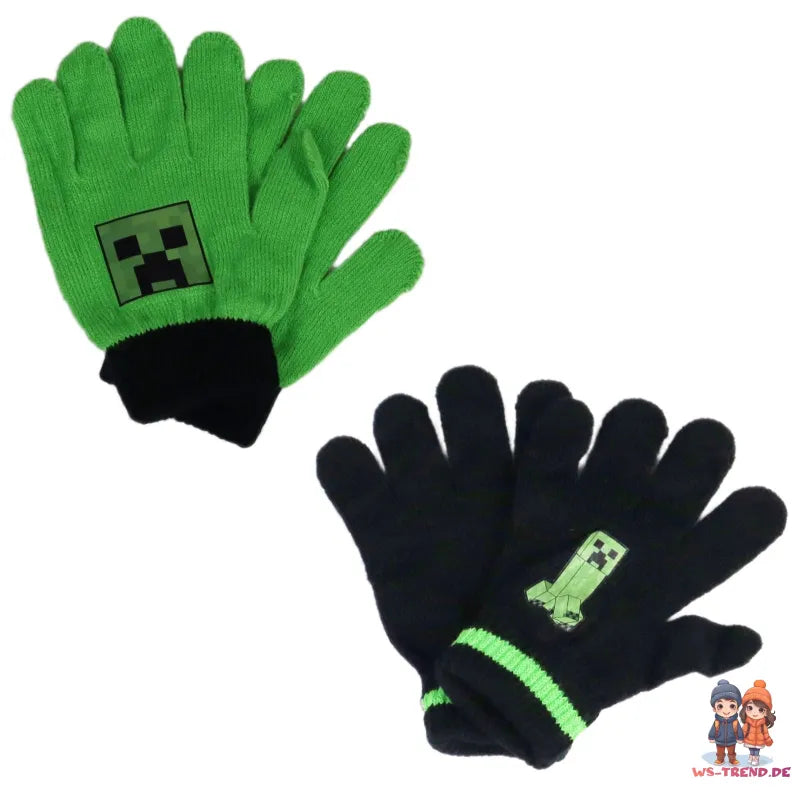 Minecraft Creeper Kinder Finger Handschuhe - WS-Trend.de Einheitsgröße 3 bis ca. 10 jahre