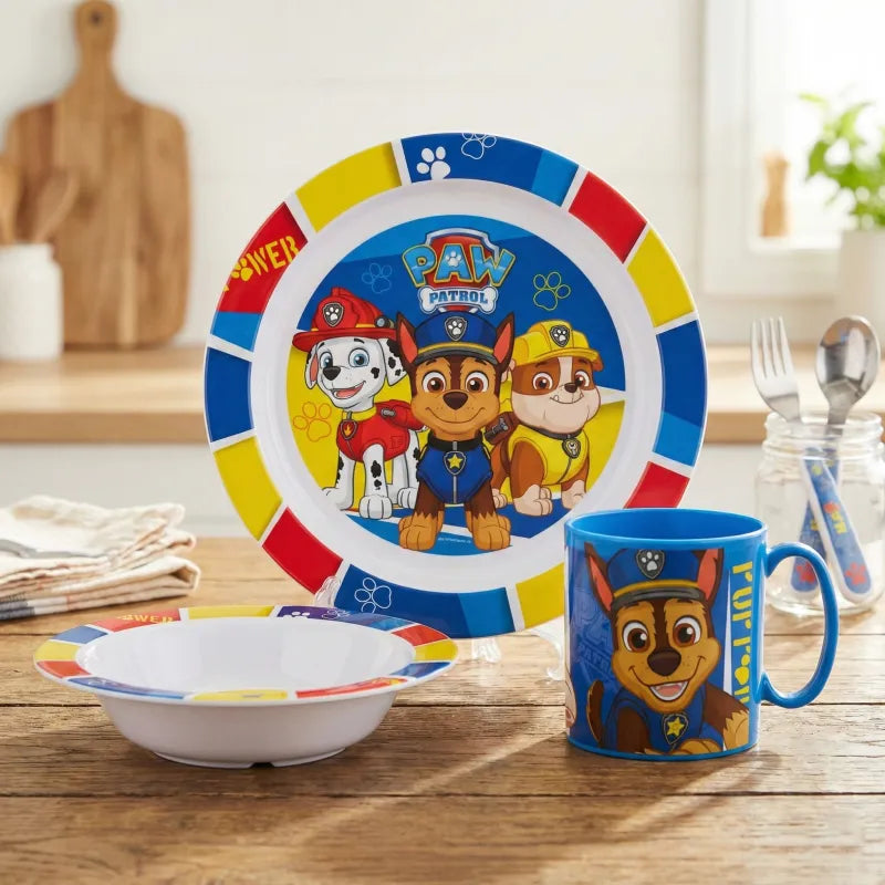 Paw Patrol Chase Marshall Kinder Geschirr-Set 3 teilig - WS-Trend.de