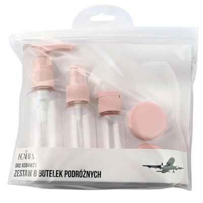 Kulturbeutel Reiseflaschen 8-tlg Set, Schampooflasche Dosen Sprühflasche - Ansicht 2