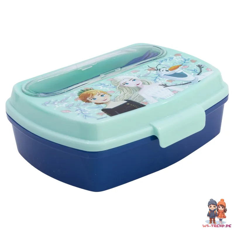 Disney Die Eiskönigin 4 tlg Kinder Lunch Set Brotdose Alu-Trinkflasche Besteck - WS-Trend.de