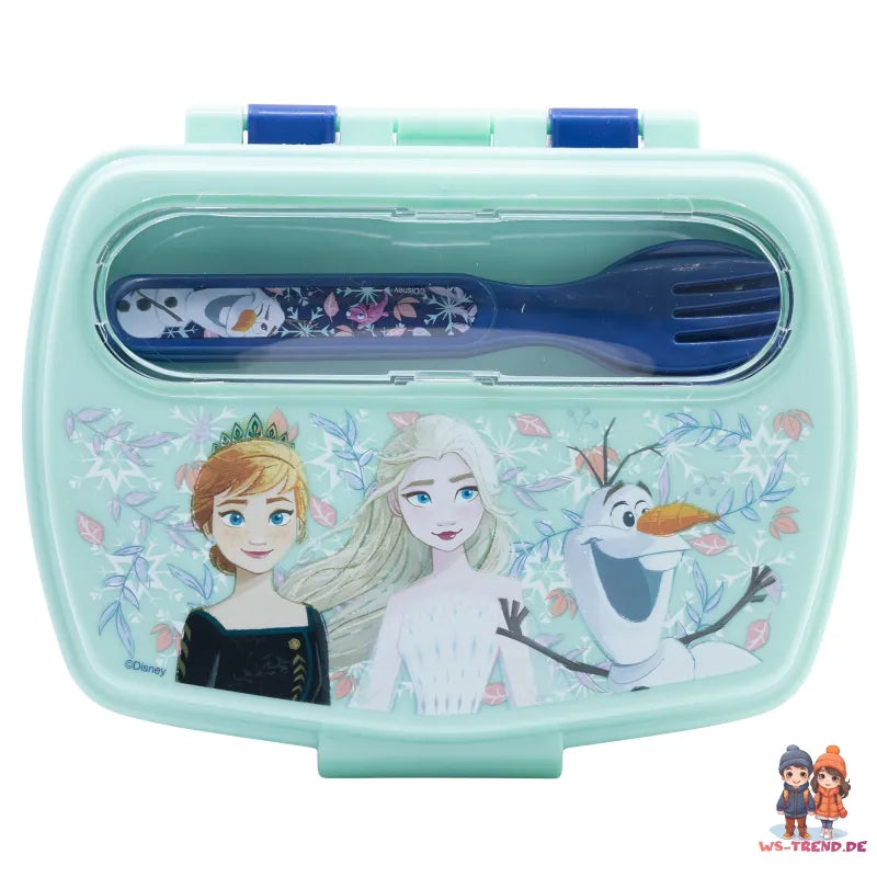 Disney Die Eiskönigin 4 tlg Kinder Lunch Set Brotdose Alu-Trinkflasche Besteck - WS-Trend.de