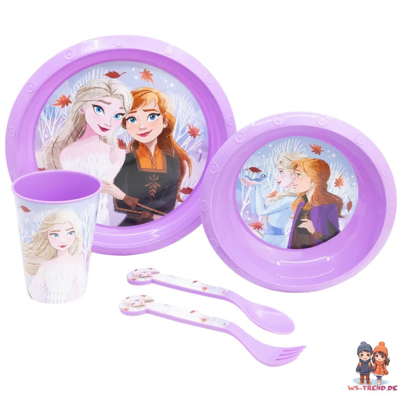 Disney Die Eiskönigin Elsa Kinder Geschirr-Set 5 teilig Becher Teller Schüssel - WS-Trend.de